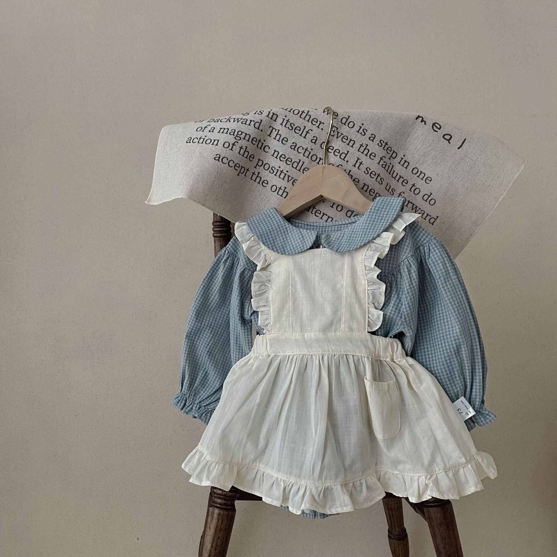 Baby Girl Plaid Jumpsuit & Skirt Set