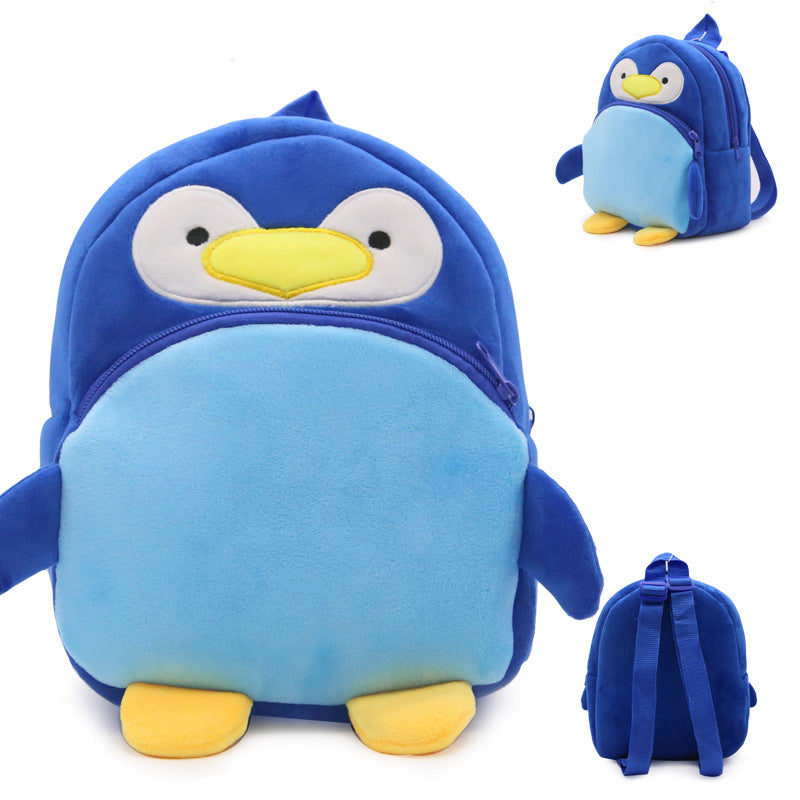Plush Cartoon Penguin Kids Backpack